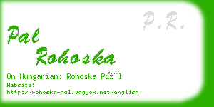 pal rohoska business card